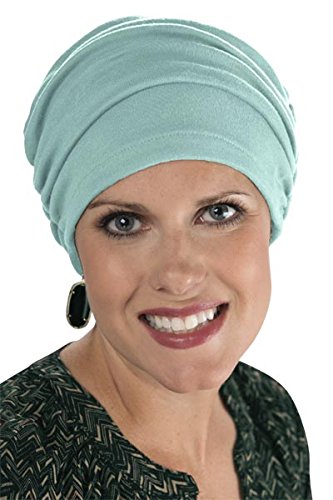 Cancer Turbans for Chemo Hair Loss: Gathered Sophia Turban Aqua