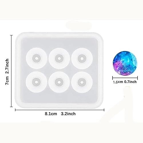 Miniatura 2 de 2 piezas de cuentas de esfera con agujeros redondos de resina epoxi moldes de silicona para gotas 3D, decoración de manualidades, arcilla