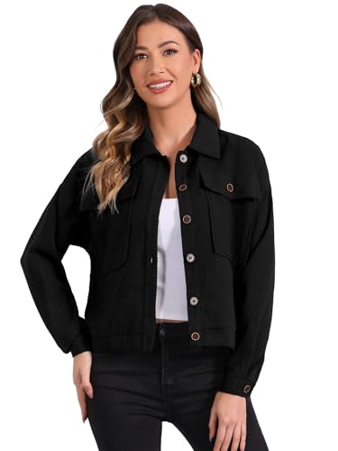 Veste shacket gaufrée femme Allegra K à épaules tombantes et col chic