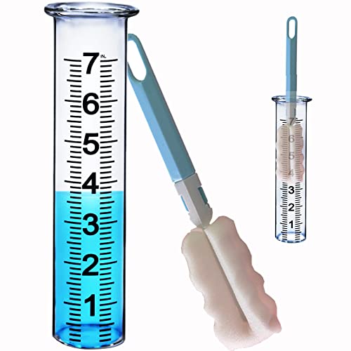 JMBay Rain Gauge Replacement Tube Plastic 7 inch Outdoor Plastic Rain Gauge Tube for Garden Yard Home.Upgraded Large Font Transparent Measure Tube Lip Design Best PCS Tube with Clean Brush