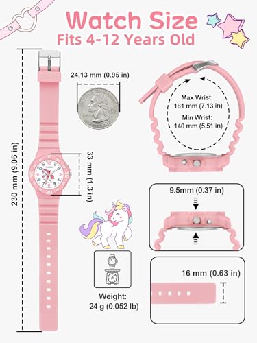 Image of Kids Analog Watches for Girls Boys Watches with Soft Band Learning Time Waterproof Children Watch Easy to Read for Ages 4-12 Kids Gift