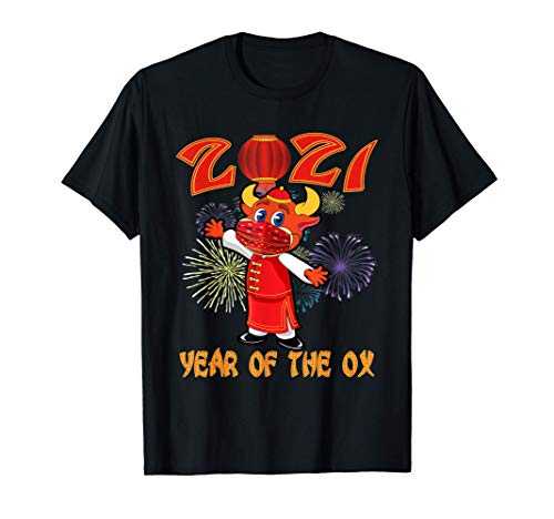 Chinese Zodiac New Year of The Ox Mask 2021 Horoscope Decor Camiseta