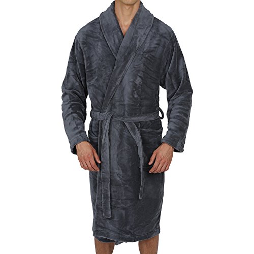 Regency New York Coral Fleece Robe Grey Small/Medium
