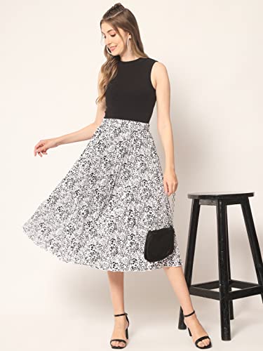 Image of OTABU Girl's|Women's Classic Stretchy All Time Trendy Printed Pleated Skirt|Western Skirt |midi Skirt| plited Lehenga Wedding Ghaghra