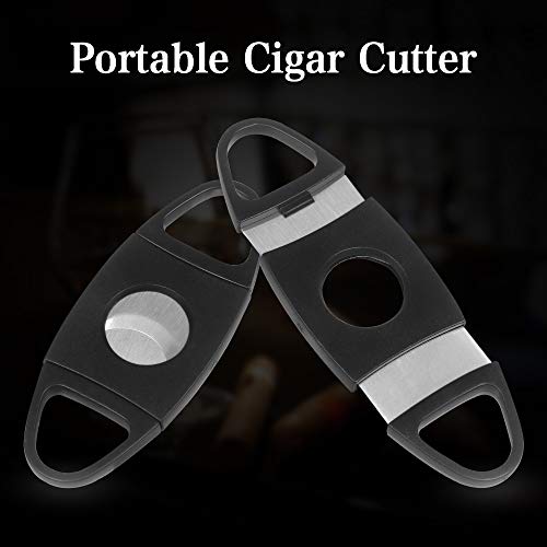 Cigar Cutter, Cgboom Portable Double Stainless Steel Blade Cigar Clippers Tool, Sharp And Easy To Cut, 12 Pack Guillotine Plastic Cigar Punch, Black - Groomsmen Gifts, Party Giveaways, Party Favors #TOP6
