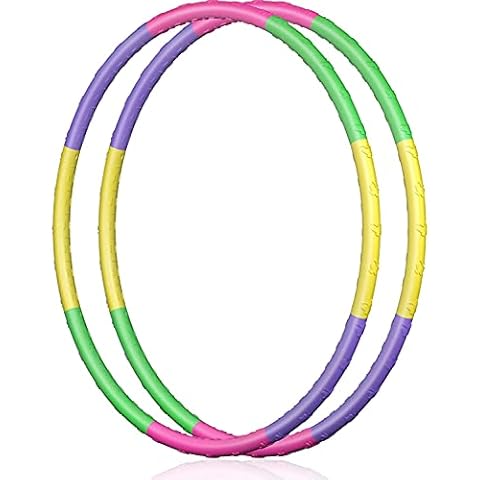 2 Pack Toy Color Hoop Kids, Detachable Weighted Kid Sport Hoop Toys for Kids Size Adjustable Butterfly Design Adjustable Hoop Kids Party Games, Dog Agility Equipment, Thanksgiving, Christmas Decor Cover
