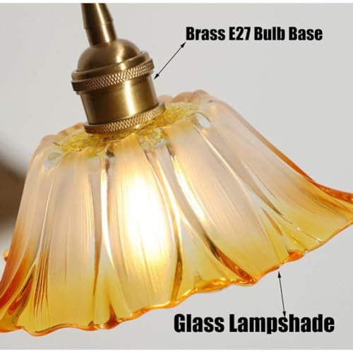 Lámpara colgante de cristal amarillo con forma de flor para comedor e isla 3