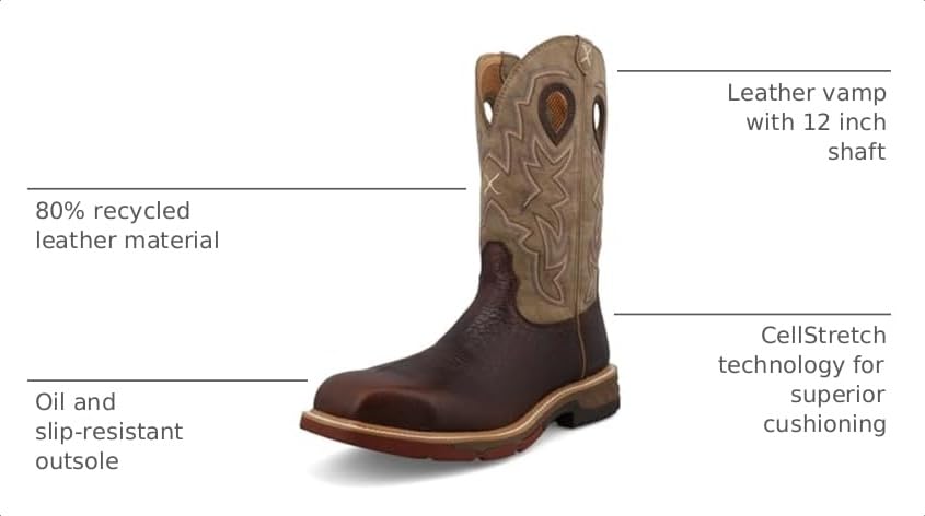 Image of Twisted X Men's12 Pull On Nano Composite Toe Western Work Boot