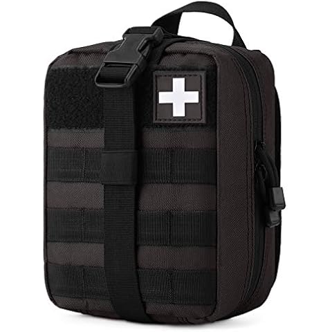 Gonex MOLLE Medical Pouch EMT First Aid Pouch Rip-Away IFAK Tactical Utility Pouch for Outdoor Activities Medical Supplies (Bag Only), Black Cover