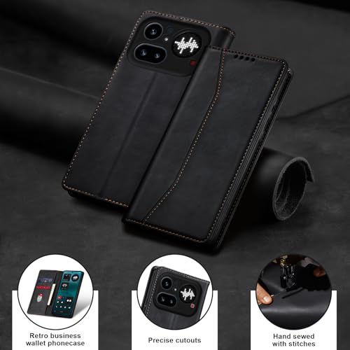 Image of Jasonyu Flip Wallet Case for Nothing Phone 4a Pro 5G,Black
