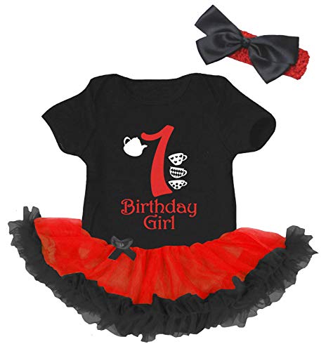 Ensemble 1er anniversaire fille avec body tutu et robe de bébé rouge taille 120