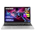 Gaming Laptop,Laptop Computer,Computer Laptop,16GB DDR4 RAM 512GB SSD,1.7-3.4GHz Intel N95 Processor,Fingerprint Unlock,15.6-inch Full HD 2K,180 Angle Opening,Backlit Keyboard,Metallic Gray