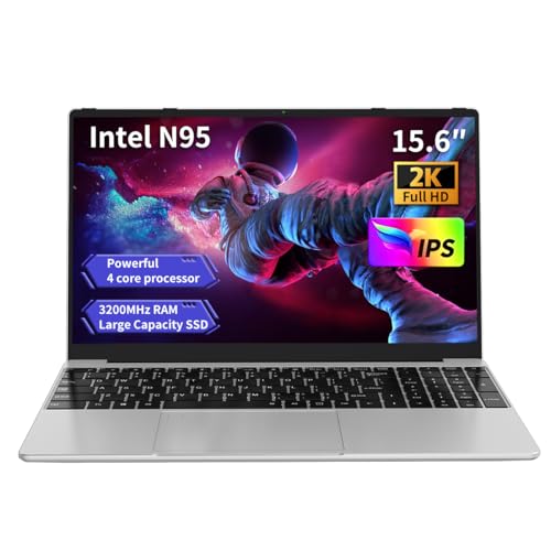 Gaming Laptop,Laptop Computer,Computer Laptop,16GB DDR4 RAM 512GB SSD,1.7-3.4GHz Intel N95 Processor,Fingerprint Unlock,15.6-inch Full HD 2K,180 Angle Opening,Backlit Keyboard,Metallic Gray
