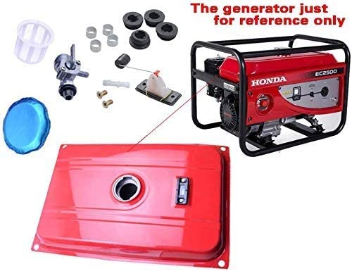 Wai Danie Red Universal 5 Gallon Generator Fuel Tank 18.9 L Secondary Gas Tank Generator Petcock Filter Gauge Cap Compatible With Ec2500 Ec2500 S Replaces H009-A001-5G #TOP7
