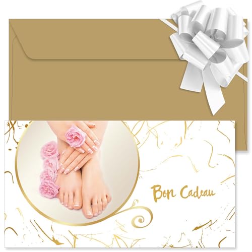 Formulaires imprimés bons cadeaux avec enveloppe ruban pour pédicure V1