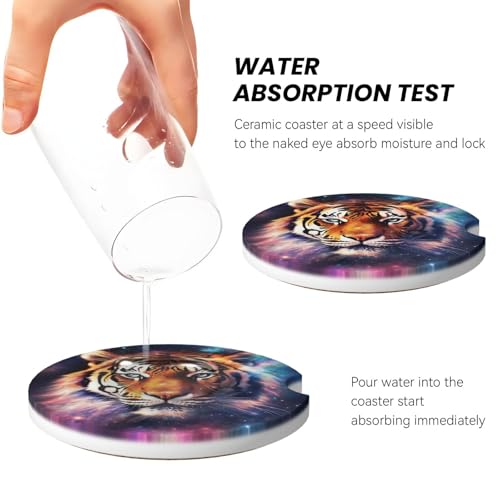2 Pack Posavasos para Vehículo Cerámicos con Base de Corcho miniatura 4