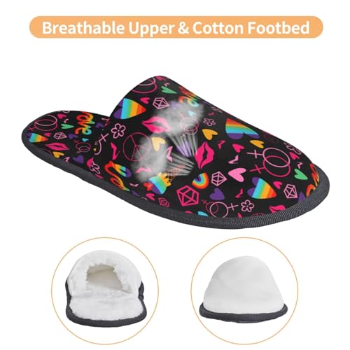 Lgbt Rainbow For Pride Print House Slippers For Women And Men,Soft Slippers With Memory Foam,Non-Slip Indoor Home Shoes3