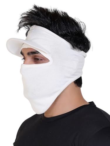 Image of Gajraj Unisex Cotton Anti Pollution Dust Sun Protecion Full Face Cover Mask with Air Filter Mesh and Visor (Skin)