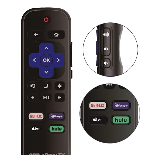 Image of Replacement Remote Control Compatible with All ONN. Roku Smart 4K Ultra TVs 【Only Works with Onn. Roku TV, Not for Stick and Box】 (Netflix /Disney Plus /Apple TV+ / Hulu)