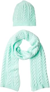 Amazon Essentials Women's Cable Knit Hat and Scarf Set