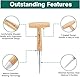 Berry&Bird Blumenzwiebel pflanzholz Werkzeuge, Blumenzwiebelpflanzer aus Edelstahl, Pikierstab für die Hand, T-Shape Holzgriff Dibbler für das Pflanzen von Saatgut und Umpflanzen Sämling