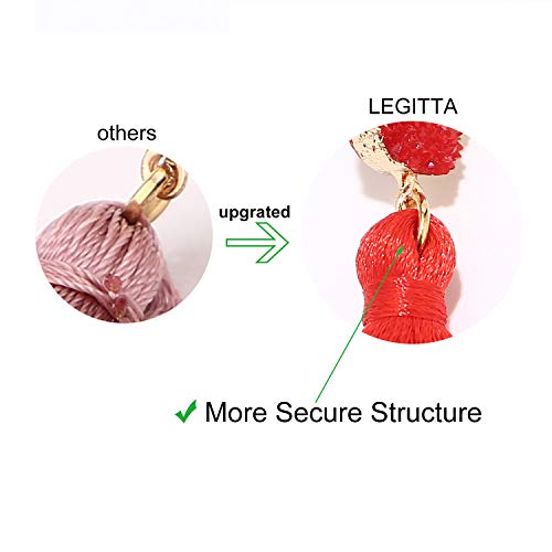 Legitta Red Tassel Earrings With Druzy Stud Layered Tiered Linear Drop Dangle Fashion Bohemian Earrings For Women Girls #TOP5