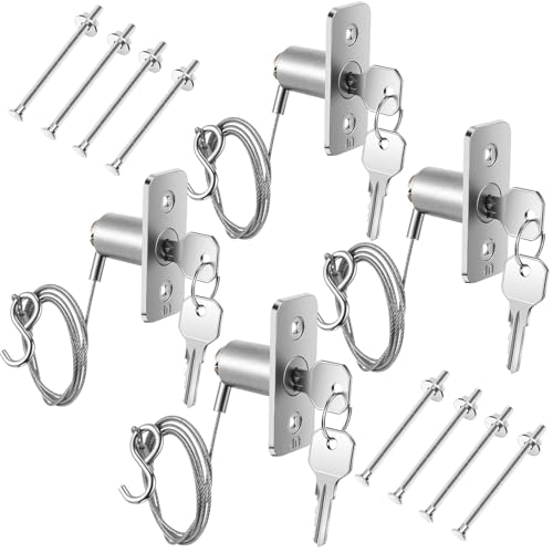 Image of MorningRo 4 Set Garage Door Emergency Key Release Lock Kit with Cable, Universal Manual Opener Emergency Access Lock Cylinder Replacement with Keys and Hardware for Automatic Garage Doors