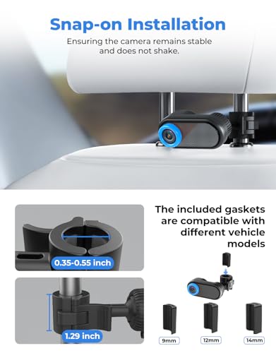 Image of LUCKVIEW BM2A Baby Car Camera - 3X Zoom to See Baby Clearly, 5.2 inch 1080P Display & Auto IR Night Vision, Rear-Facing View Monitor, Easy Install for Parents & Pet Owners