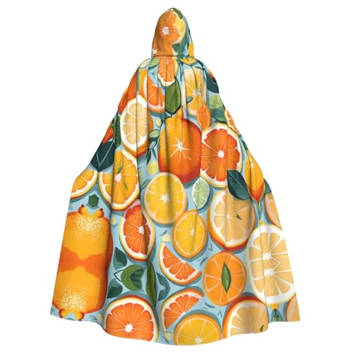 LIXLZH citrus fruit pattern Print Hooded Cloak Universal Adult Cape Witch Costume Halloween Costumes Carnival Cloak