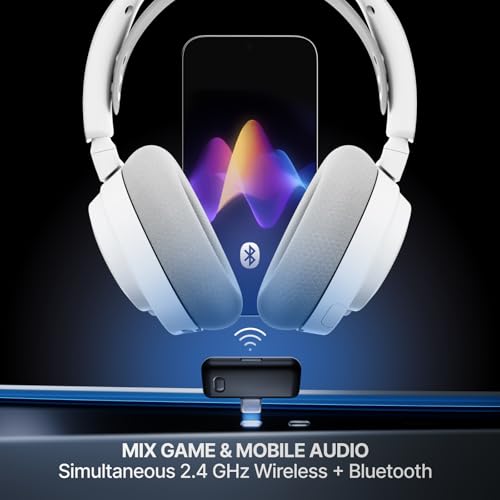Image of SteelSeries Arctis Nova 7 Wireless Gen 2 Gaming Headset - Real-Time App Control, 50+ HR Play, Neodymium Drivers, Mix 2.4GHz /Bluetooth, PC, PS5, PS4, Switch 1 /2, Mobile - White