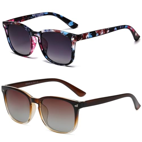 DUSHINE Polarized Sunglasses for Women Classic Retro Style UV400 Protection