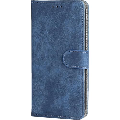 BEEJTUNY Leder Handyhülle für Oukitel C2, Hülle Geldbörse mit RFID Schutz, Magnetische Passform Schutzhülle, Integrierte TPU Cover Hülle.Blau