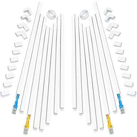 250inch One-Cord Channel Cable Concealer - Yecaye Small Cord Cover on Wall Cable Management System - Cable Hider Cable Raceway Kit for Max 2 Cords, Wire Cover Home Office - 16X L15.7in W0.59in H0.4in Cover