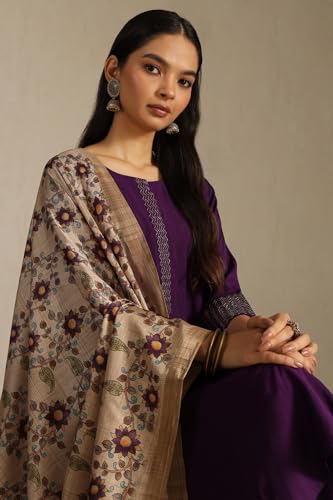 Image of Soch Womens Blend Woven Design Suit Set With Zari