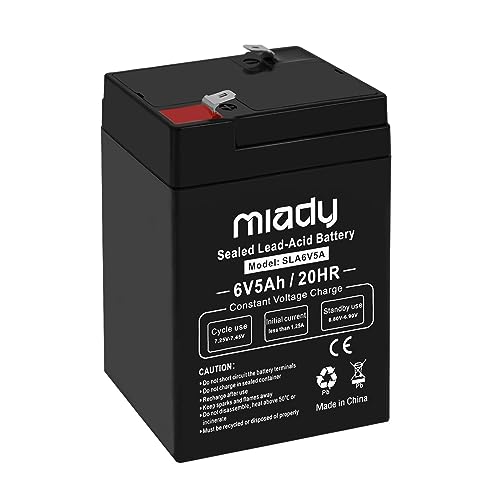 Miady 6V 5Ah Rechargeable Sealed Lead Acid Battery (1 Pack)