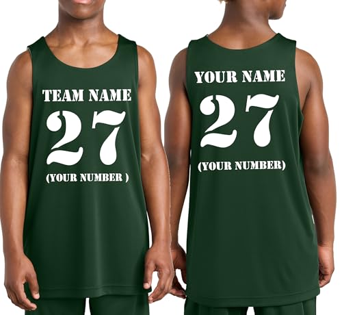 Custom Kids Basketball Jersey Add Your Name Number Mesh Reversible Sleeveless Youth Boy Girl Sports Tee