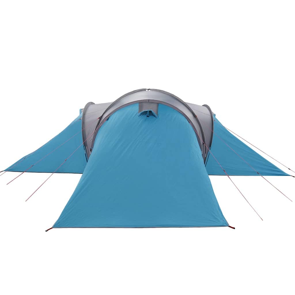 Tente familiale dôme 6 Personnes Bleu imperméable avec auvent, Facile à Monter, légère et Portable pour Camping randonnée et Festival, abri spacieux 3 Chambres avec E-Port, 185T revêtement PU