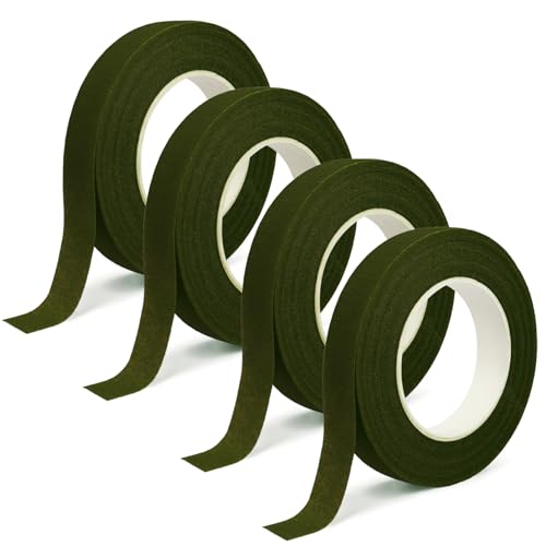 4Pcs Floral Tape Green Flower Tape for Thanksgiving Craft Bouquet Arranging