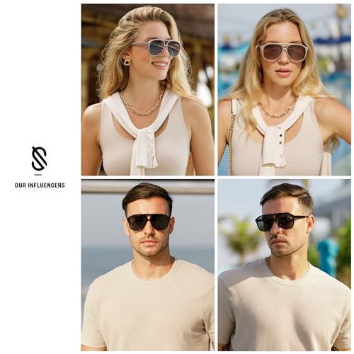 SOJOS Retro Large Aviator Sunglasses for Women Men Classic UV400 Oversized Aviators SJ23153