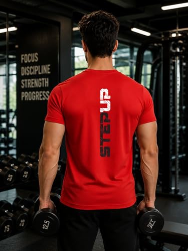 Image of 3Colors Men's Active Polyester T-Shirt | Quick Dry Gym Workout Tee | Stretch Sports Round Neck Running T-Shirt-STEPUP LINE