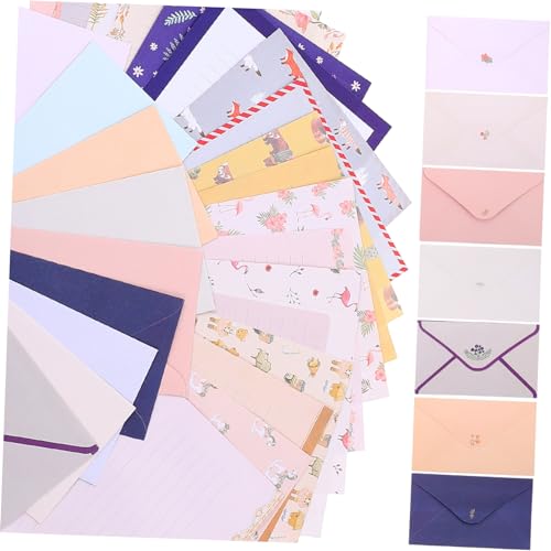 TEHAUX 9 Conjuntos Paquete de papel y sobre set papeleria kit papeleria set de papeleria envase escribiendo acolchado papel estacionario suministros paquetes de tarjetas sobre de embalaje