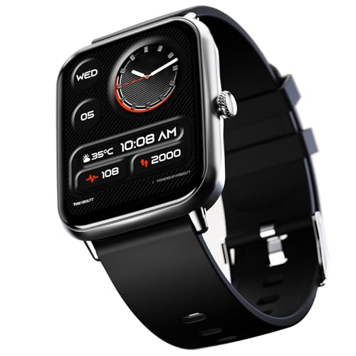 Fire-Boltt Ninja Call Pro Plus Bluetooth Calling Smart Watch, 1.83″ HD Display, AI Voice Assistant, 120+ Sports Modes, IP67 Waterproof, SpO2 & Heart Rate Monitor Smartwatch for Men & Women - Black