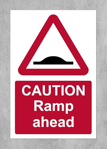 Caution ramp ahead/Speed hump Sign - 1mm Plastic sign (300mm x 200mm)