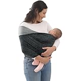 Kloovete Baby Wrap Carrier, Perfect Baby Carrier Wrap Sling for Newborn and Infant up to 35 lbs. (Heather Grey, M (S, M, L of Clothing Size))