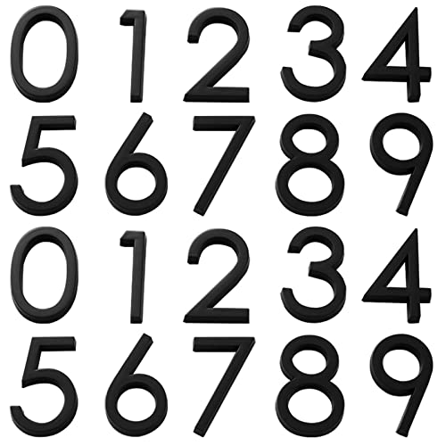 Pack Of 20, Self Adhesive Black Waterproof Mailbox Numbers 0-9, Lyflux Door Address Numbers Stickers For Apartments, Hotel, Offices, Decoration Projects (2 Inch) #TOP15