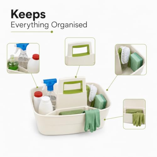 Miniatura 4 de Organizador De Limpieza Multiusos Profundo Con Asa, Para Interiores O Exteriores Crema