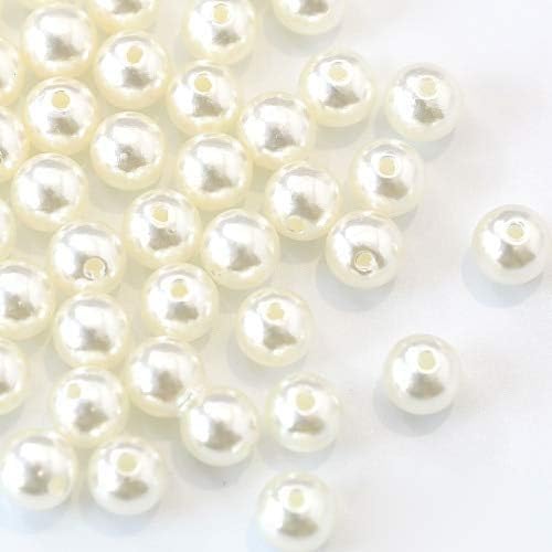 NICKIGarment Beads - Many Colors ABS Imitation Pearls Round Beads With Holes DIY Bracelet Earrings Charms Sewing Beads Necklace Jewelry Making B3625 (Rice White 3mm-1000pcs)