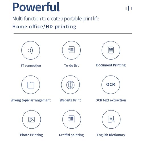 Image of Walfront Thermal Printer 203dpi Compact Inkless Printer with USB Cable for Learning and Office Work
