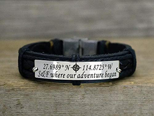 Custom Coordinates Bracelet For Men, Personalized Quote Engraved Where The Story Began, In Memory Of A Meaningful Place, Gift For Him #TOP6