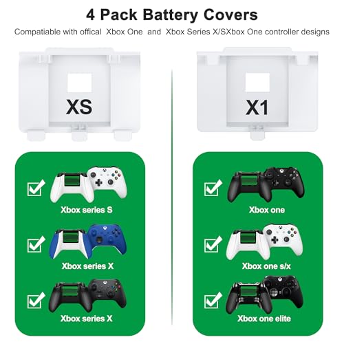 HEYLICOOL Rechargeable Batteries for Xbox One/Xbox Series X|S Controller,2x4800mWh Xbox Controller Battery Pack, Play and Charge Kit for Xbox Series X/S,Xbox One/Elite,Xbox One S/X with LED Indicator - Image 2